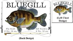 Mens fish tshirt blue gill back design