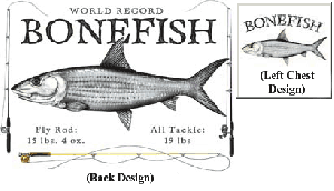 Mens fish tshirt bonefish back design