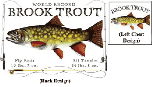 Mens fish tshirt brook trout back design