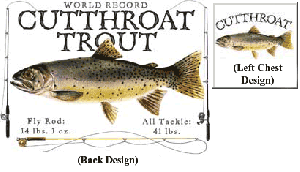 Mens fish tshirt cutthroat trout back design