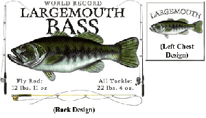 Mens fish tshirt largemouth bass back design