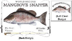 Mens fish tshirt mangroove snapper back design