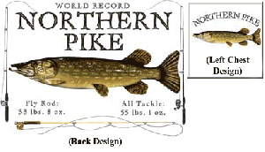 Mens fish tshirt northern pike back design