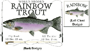 Mens fish tshirt rainbow trout back design