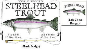 Mens fish tshirt steelhead trout back design