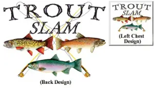 Mens fish tshirt trout slam back design