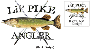 The fishing apparel yellow pike chest t shirt design