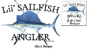 The fishing apparel sailfish chest t shirt design