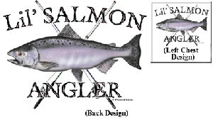 The fishing apparel salmon chest t shirt design